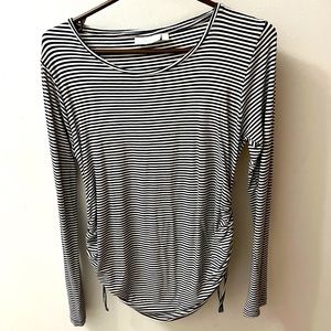 JojoMamaBebe Long Sleeve Scrunch Tied Maternity Blouse